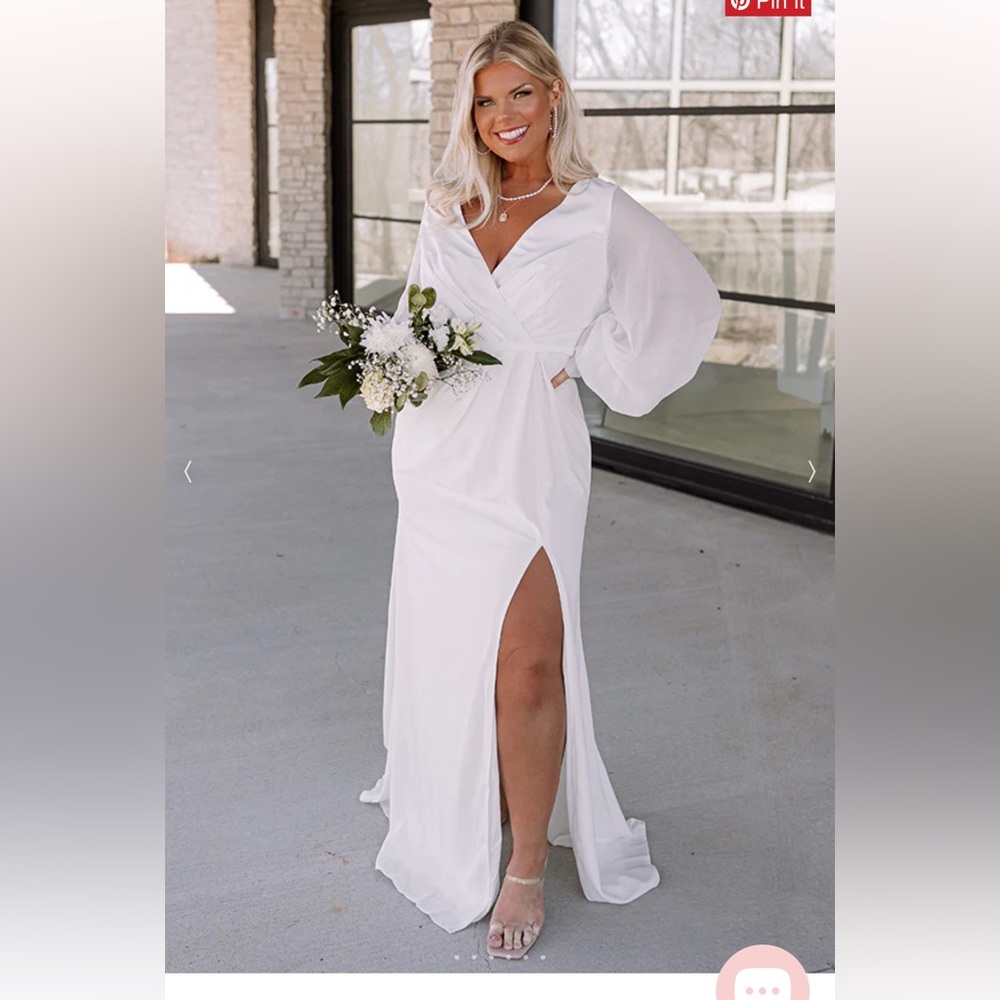 White maxi dress with sheer sleeves NWT